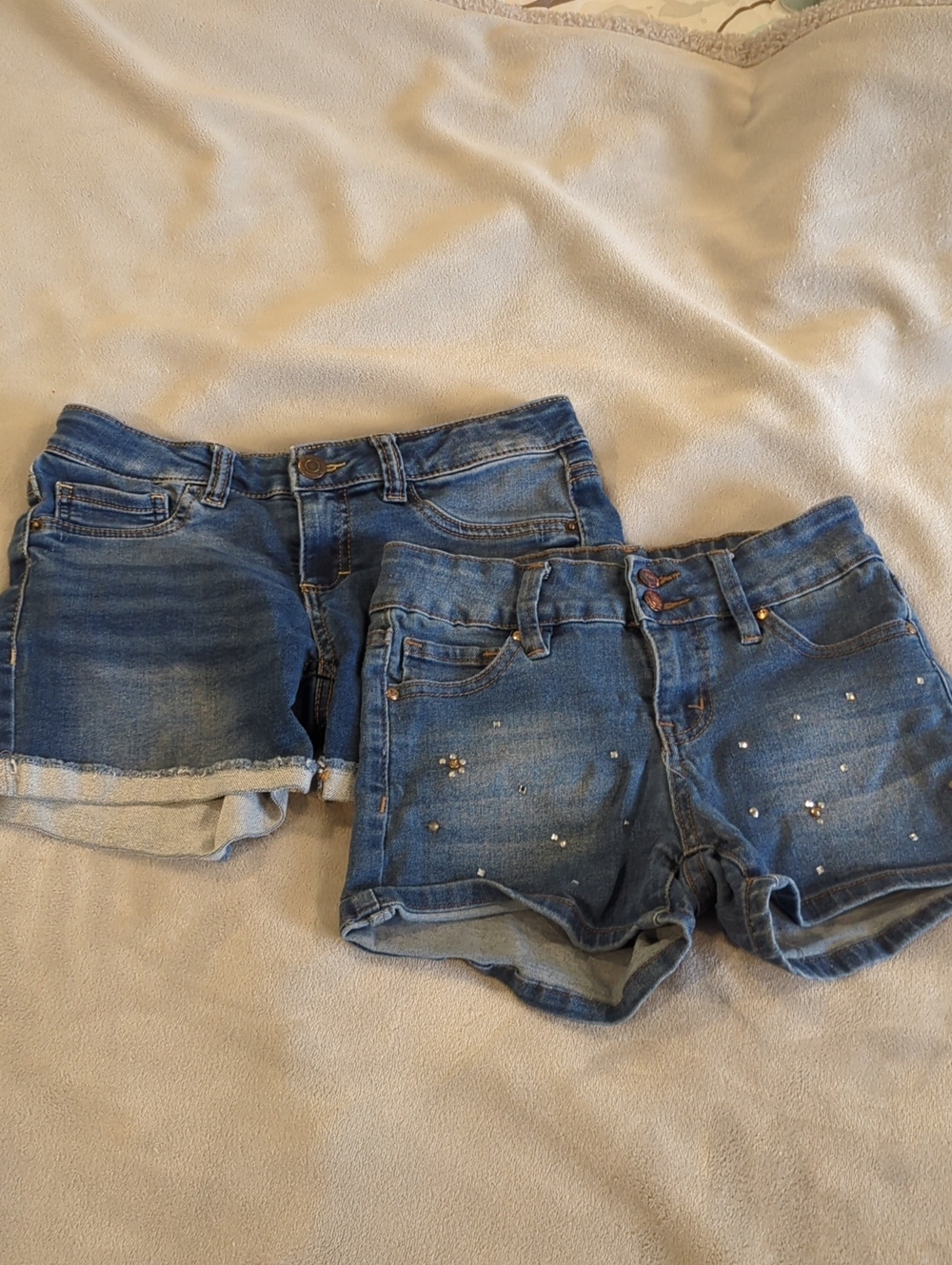 Classic Blue Denim Girls Shorts (2 Pair)